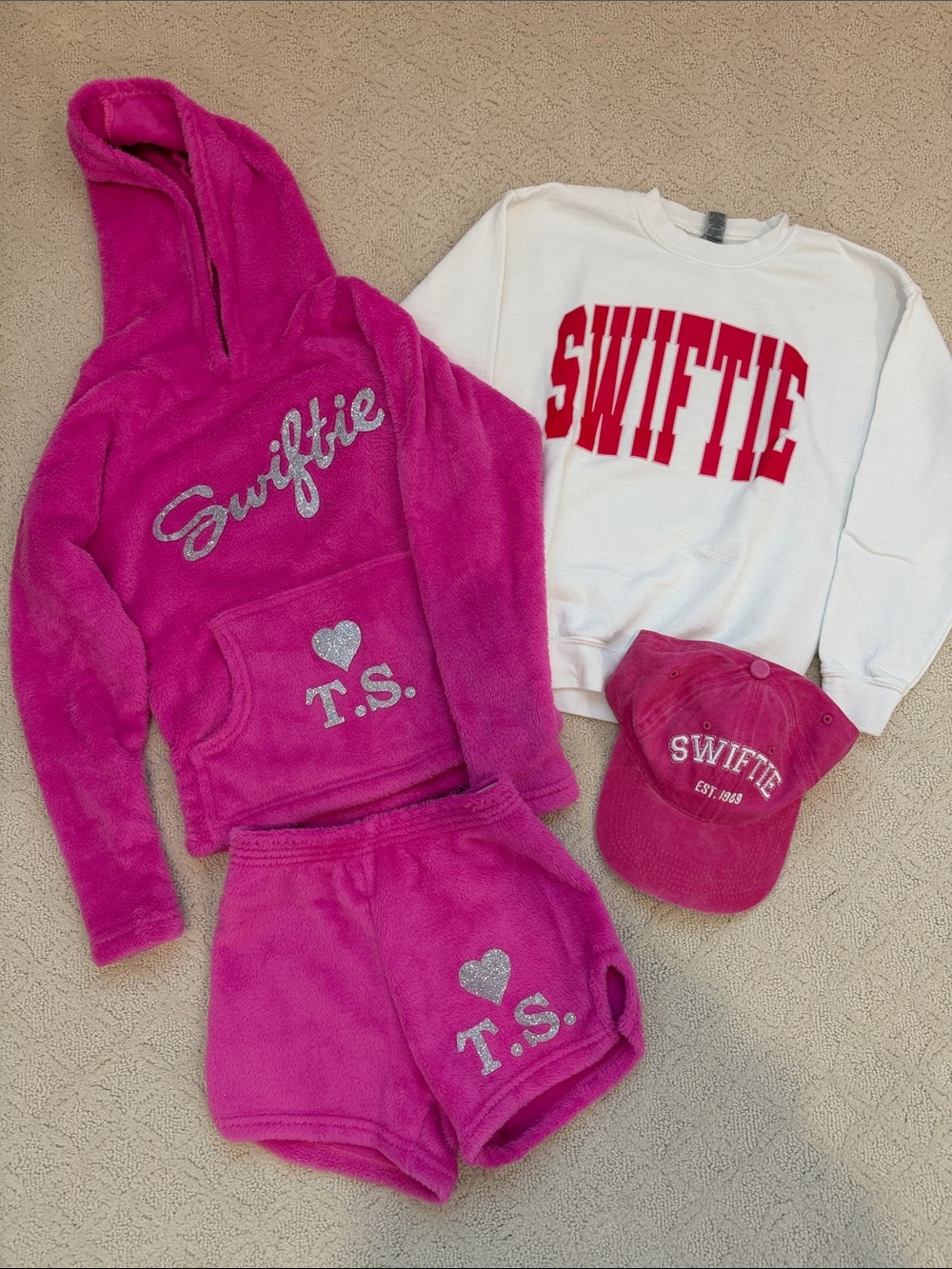 Swiftie Kids Hoodie & Shorts Set, Sweatshirt and Hat Bundle